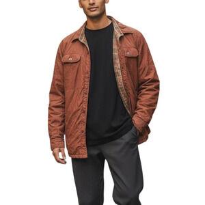 Prana Reversible Jacket Rust Plaid Flannel Snap Front Gorpcore Outdorsy